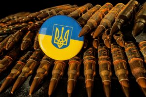 Ukrainian drone strikes Russian military vehicle