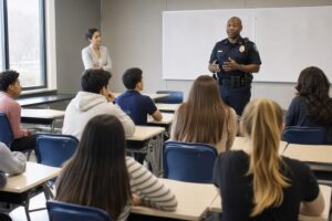 Students join cops on beat